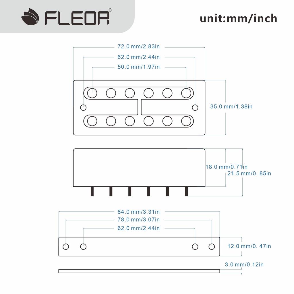 FLEOR Alnico2 Mini Humbucker Equipado com Captador de Braço e Ponte Estilo Filtertron Captadores Cromados, Conjunto,