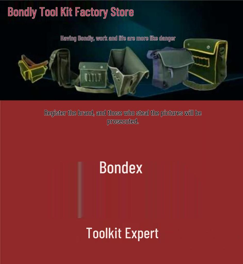 Extra Large Wear-Resistant Canvas Electrician Tool Bag with Shoulder Strap - Multifunctional Repair Bag