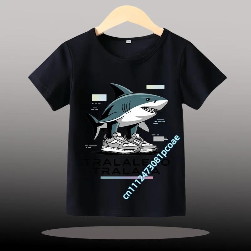 Children Unisex T-shirt Girl Boy Italian Brainrot Animals Kids Tung Tung Tung Sahur Short Sleeve Funny Meme Tee Summer Clothing