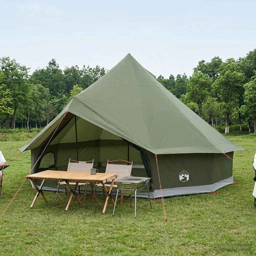 Tipi Zelt Olivgrün 500 x 500 x 300 cm Polyester und Stahl