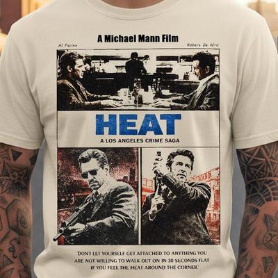 Camiseta de Película de Crimen HEAT 1995, Camiseta de Película de Al Pacino Robert De Niro