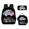 Smiling Critters Cartoon Backpack Shoulder Bag Pencil Case 3-Piece Set, Kids School Bookbag