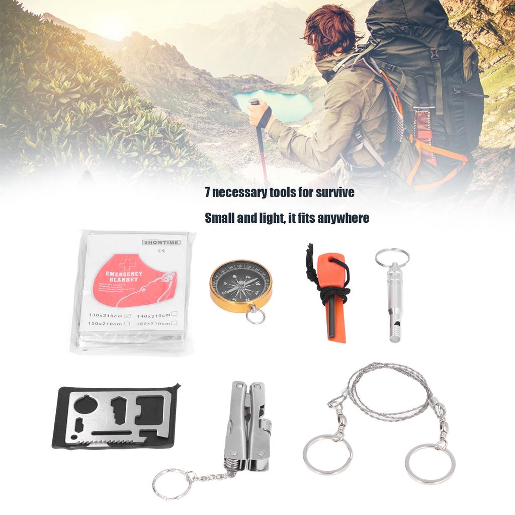 Survival Tool Kit Portable Emergency Box for Car Home Travel Camping Office Sports