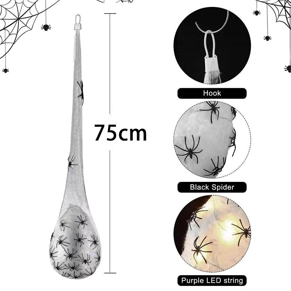 1/3Pcs Halloween Lighted Spider Egg Sacs Spider Web Halloween Indoor Outdoor Garden Yard Tree Hanging Ornaments Decorations