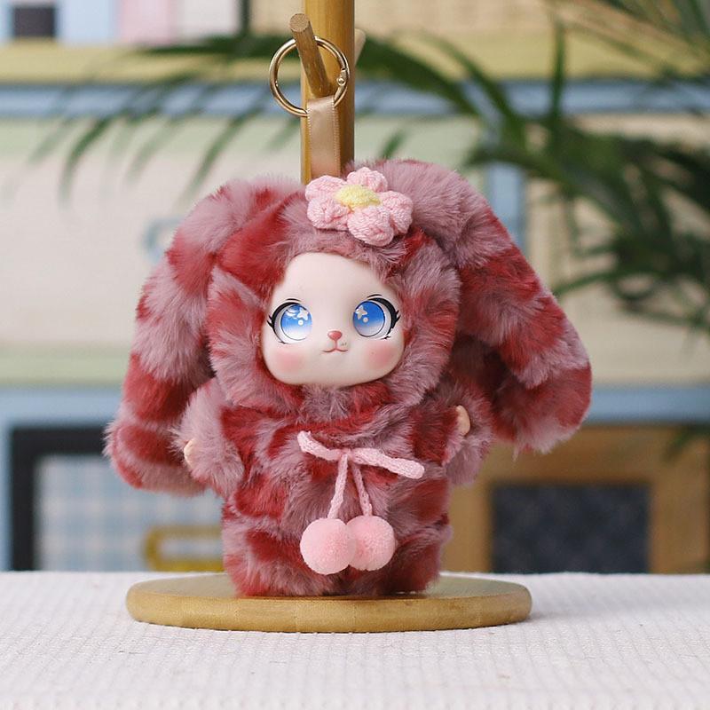 Cute Bunny Plush Keychain With Colorful Design For Kids And Teens