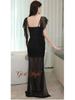 Elegant Sheer Slim Evening Gown for KTV and Spa Technicians