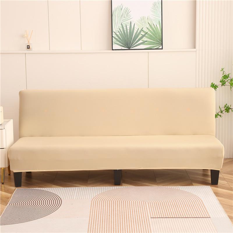 Solid Color Foldable Armless Sofa Bed Cover