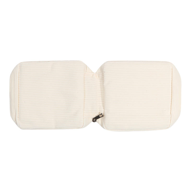 Women Portable Mini Corduroy Sanitary Napkins Storage Bag Travel Solid Color Cosmetic Toiletry Pouch with Zipper