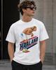 Maglietta Stampata con Motivo Calcistico Erling Haaland in Stile Cartone Animato, Top Casual Traspirante in Cotone a Manica Corta per Tifosi di Calcio