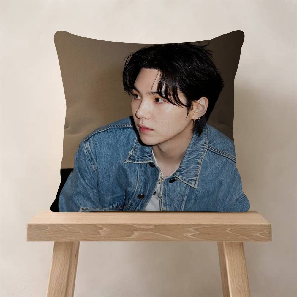 Korean idol singer Pillow Covers Cartoon Sofa Decorative Home Doublesided Printing Short Plush Cute Cushion Cover