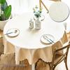 Round European Waterproof & Oil-proof Tablecloth - Scald-resistant, No-wash Design for Home, Hotel, Restaurant