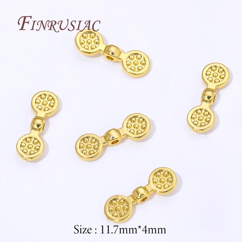 10/20Pcs 18K Gold Plated Decorative Beads,Spacers For Bead,Metal Separator Beads,Jewelry Making Supplies,Bracelets Accessories