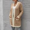 Women Winter Wool Cardigan Solid Patchwork Jacket Sweater Long Loose Thick Coat Cardigan