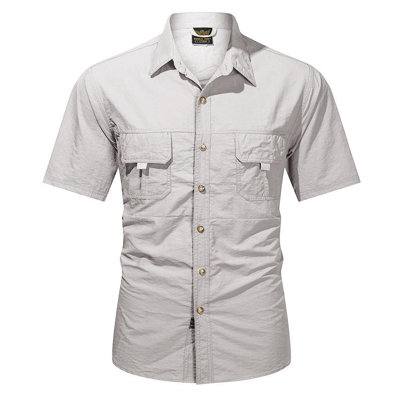 2025 Men's Tactical Short Sleeve Outdoor Hiking Shirt - Lightweight & Loose Fit
