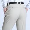 Spring and summer new half polyester half cotton middle-aged men's casual trousers loose straight business men's trousers