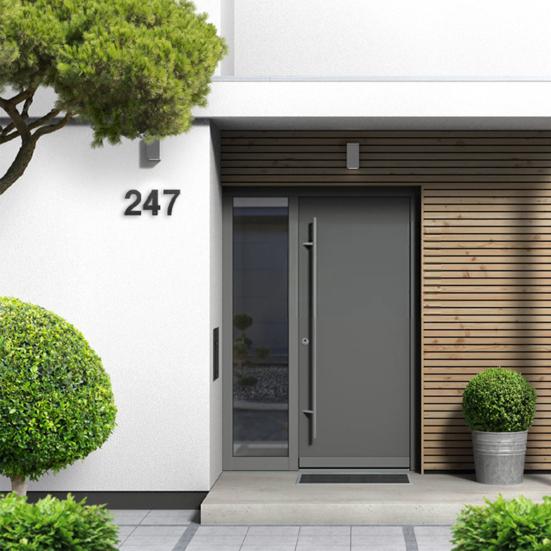 Stainless Steel House Number 0-9 Apartment Farmhouse High Visibility Outside Front Door Enhance Mailbox Number Floating Address Number Decoration