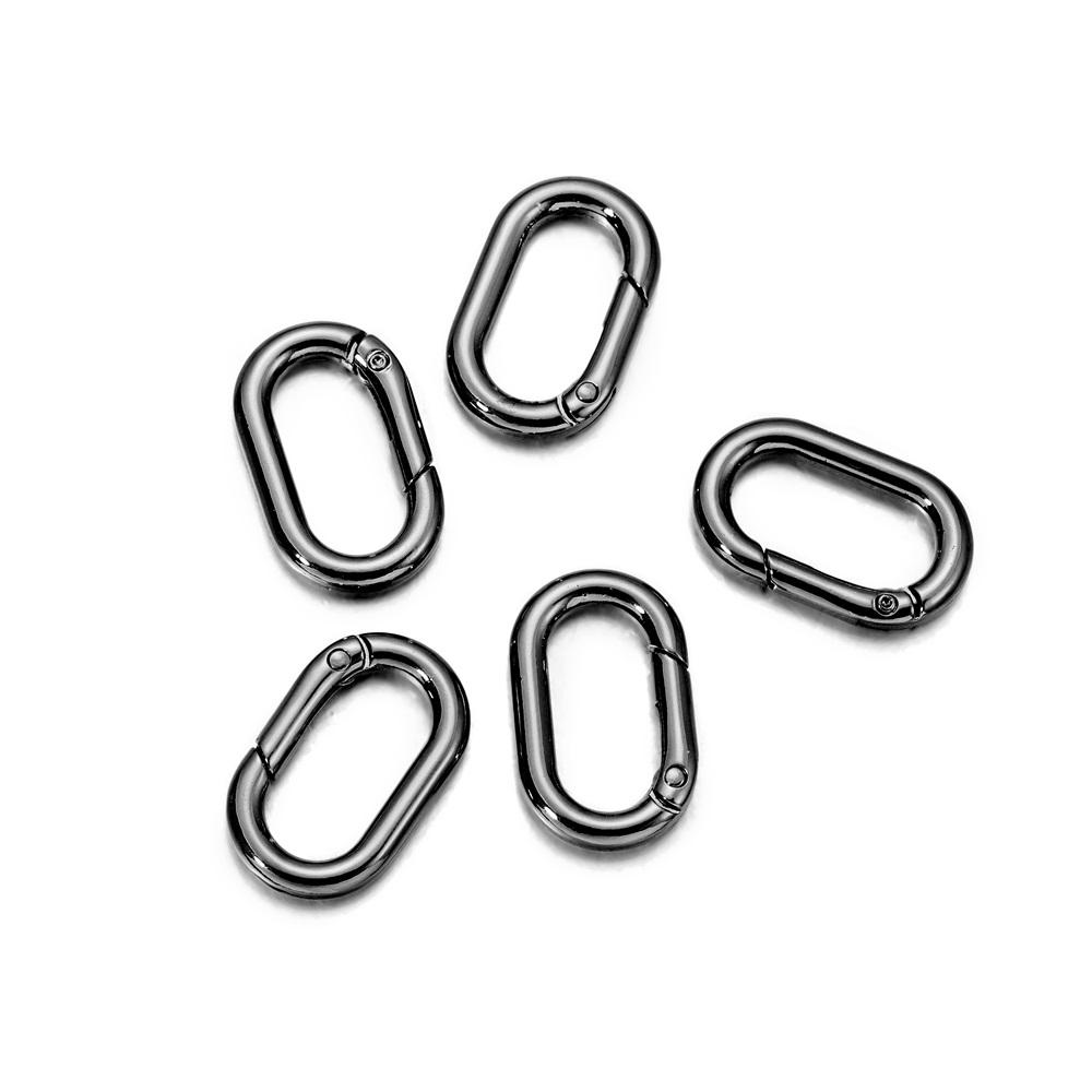 

5Pcs/lot Metal Oval Ring Spring Clasps Openable Carabiner Keychain Bag Clips Hook Connector For DIY Jewelry Making Accessories 25mmx12mm