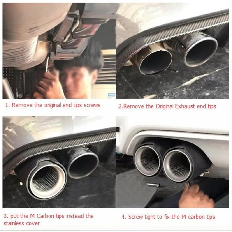 

Новый Автомобиль Карбоновое Волокно Наконечники Выхлопной Трубы 71мм В 90 ВЫХОД