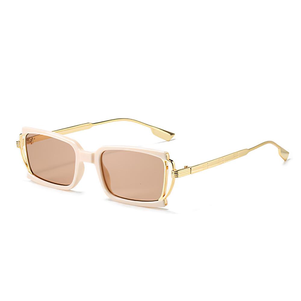 

New Fashion Women Sunglasses Box Design with Small Dots UV400 Protection Metal Stripes Stylish Accessories