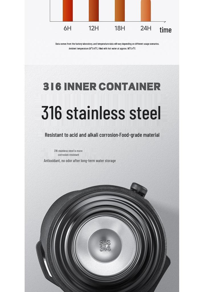 Extra-Large 316 Stainless Steel Travel Thermos with Tea Infuser