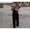 Spring New Women's Clothing Korean Style Loose Casual Minimalist Polo Collar Long Sleeves Soft Woolen Zipper Jacket Outwear