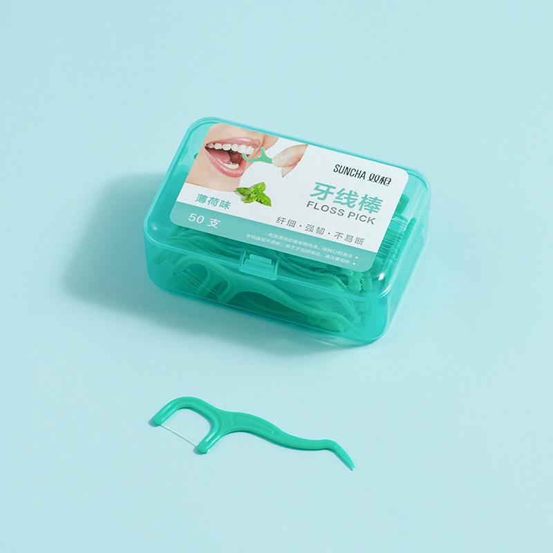 

Одноразовые зубные нити с двумя концами для детей, нейлон, коробка 50 шт.