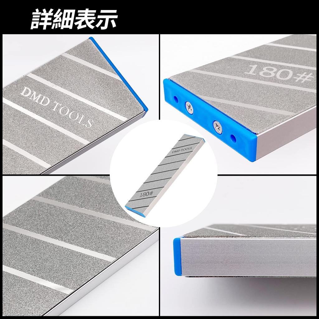 GOKEI Sharpening Stone Flattening Stone, Grit #180/#120, Aluminum Base, Diamond Sharpening Stone, Ceramic Sharpening Stone for Knife Sharpening and Co