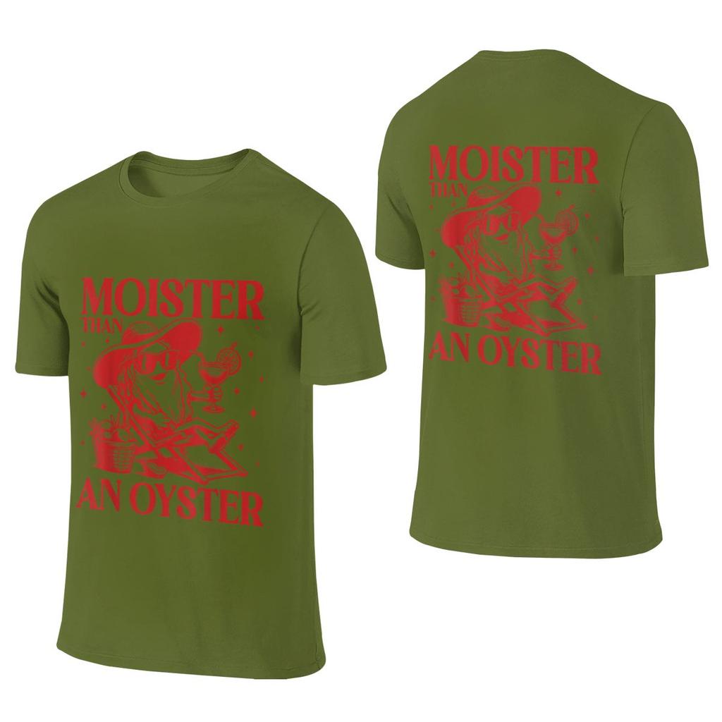 Moister Than An Oyster Retro Funny Graphic Reversible Sports Tee Fresh Casual Versatile Basic Gift Shirt