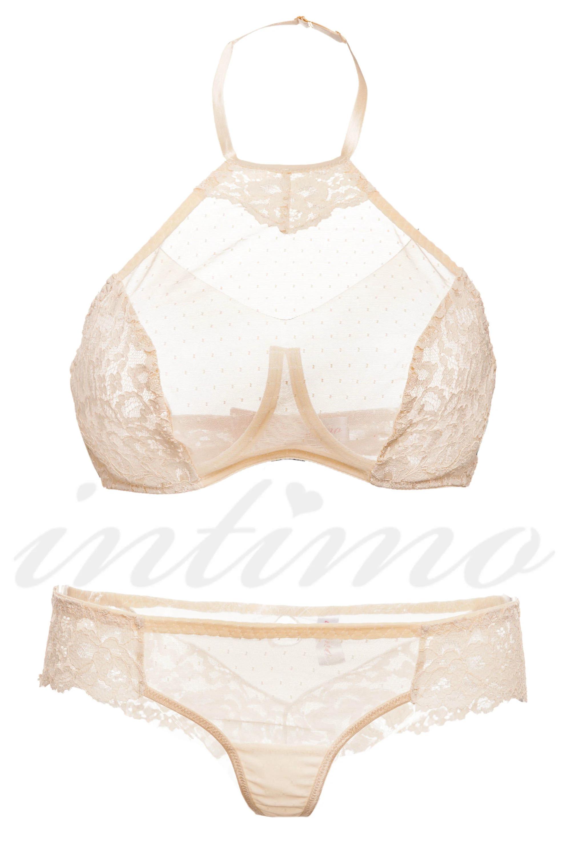 

Комплект білизни: бюстгальтер з м якою чашкою і трусики бразилиана Intimo lingerie (52642) 70C/S тілесний