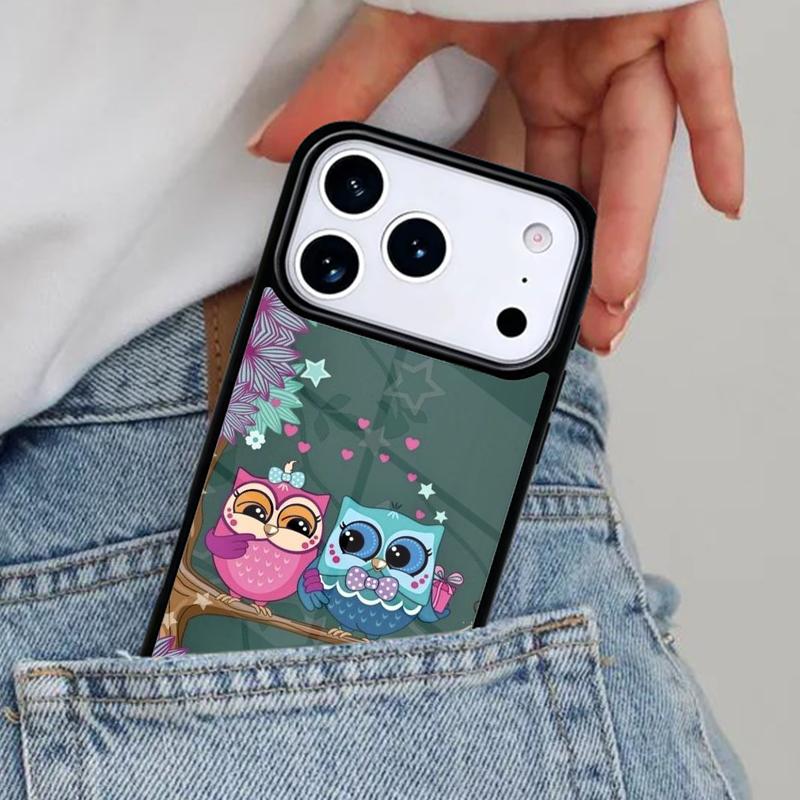Harris Cute Owl Phone Case for iPhone 16e 15 14 13 12 17 Pro Max Plus Air 17pro Cover Coque