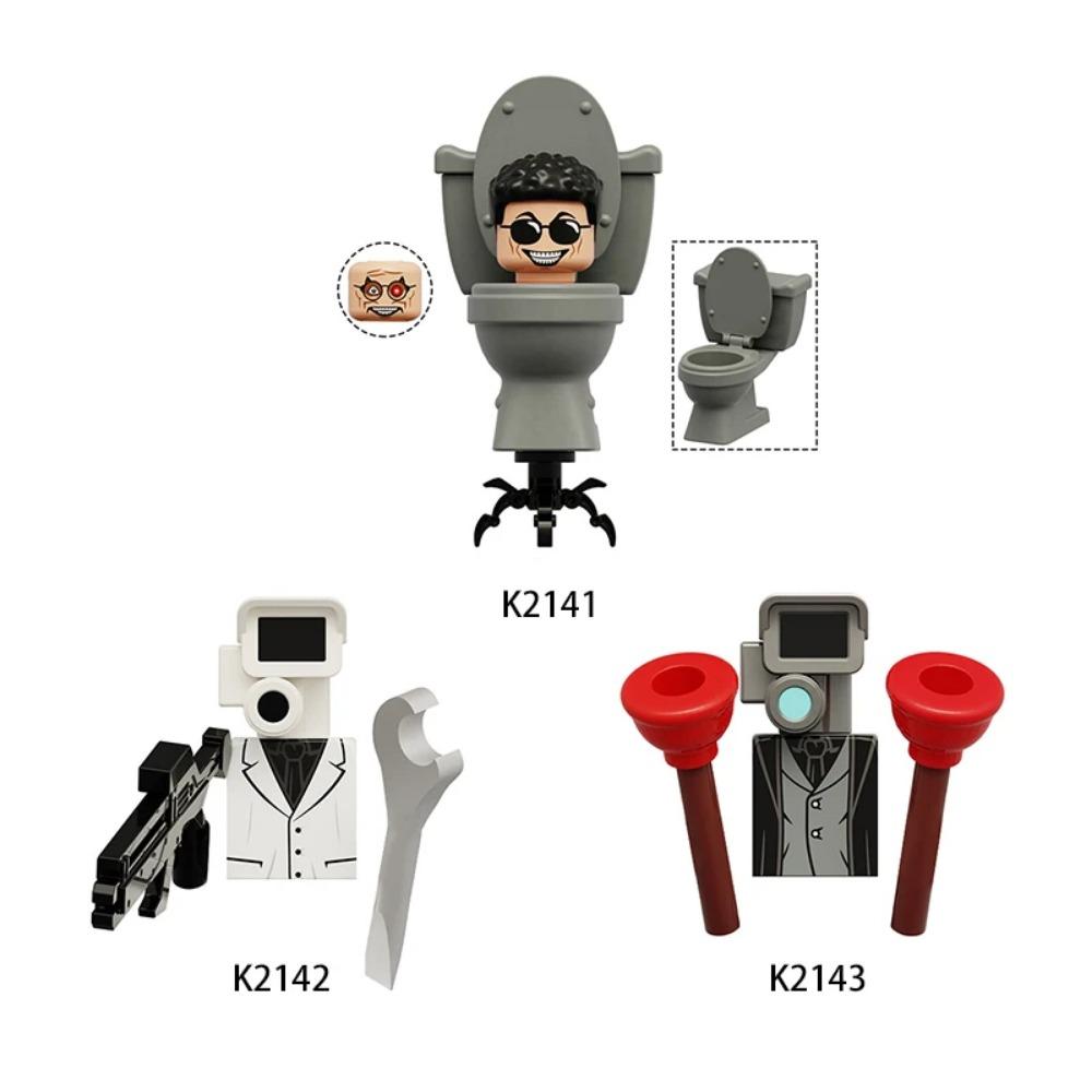 MOC Skibidi Toaletă Man vs Monitor Blocuri de construcție Audio și Camera Man Jucării pentru copii Cadou de aniversare de Crăciun