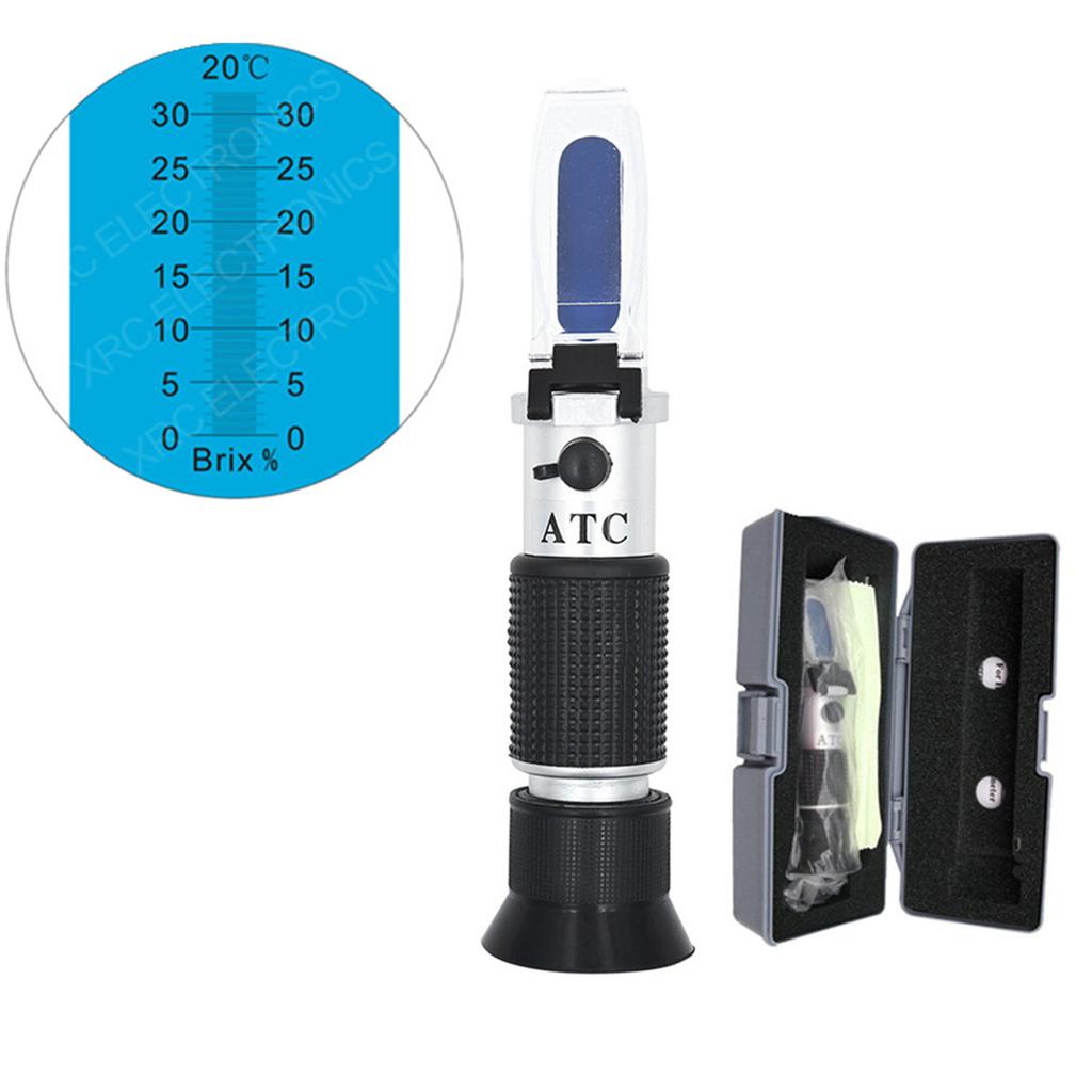 Brix 0~32% /58%- 90%  alcohol 0-80% Refractometer Sugar & Alcohol Meter Measurement Tool Honey Sugar Bees Water Test Flowmeter