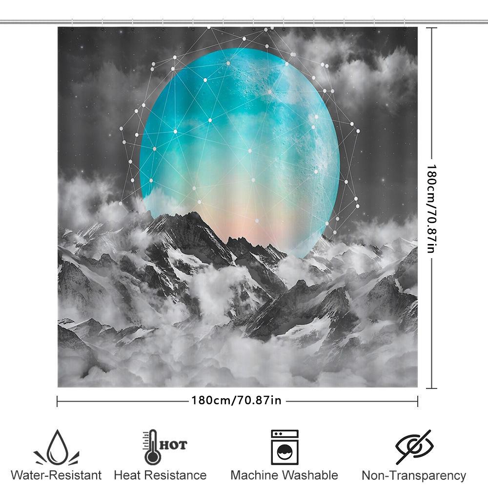 Mountain Waterfall Nature Shower Curtain Forest Landscape Backdrop Scenic Bathroom Decor Artistic Wall Hanging Modern Home Texti