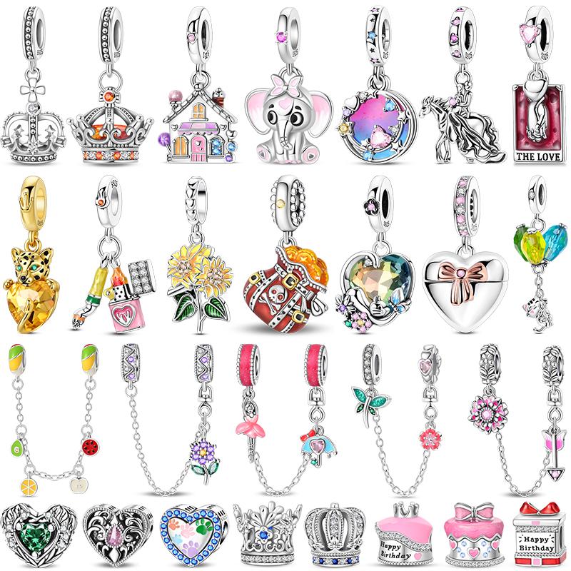 Sweety Copper Cake Poodle Crown Flowers Lover Luminous Charms Beads Fit 3Mm Bracelets Diy Fine Jewelry Making