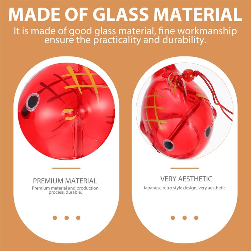 LEDMOMO Glas-Windspiel mit Goldfisch Japanisches Glas Sunnyer mit Papier Kühle Sommer-Hänge-Dach Feuerwerksfest Geschenk 2-teiliges Design, Stil,