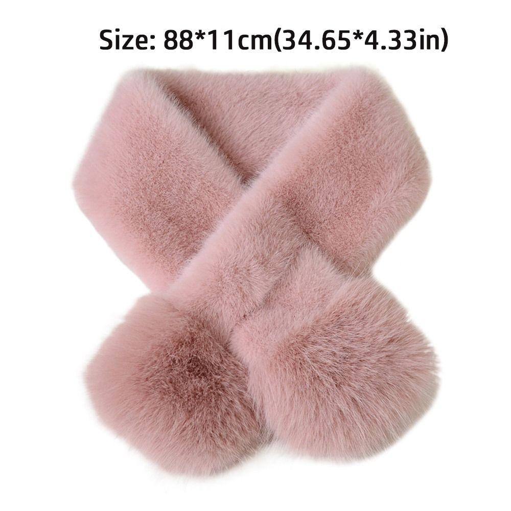 Winter Warm Solid Color Korean Winter Scarf Faux Mink Fur Soft Neck Collar Warmer Soft Plush Warm Neck Warmer Fashion Accessory