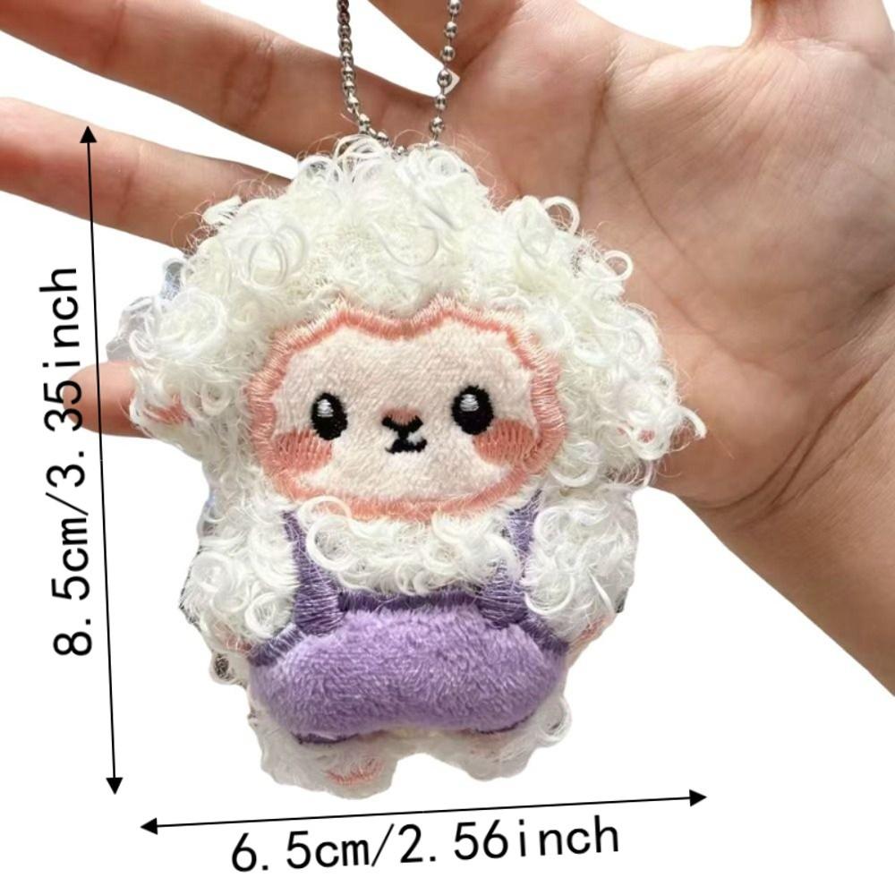 Cute Plush Sheep Keychain Portable Cartoon Sheep Doll Funny Backpack Pendant Birthday Gift