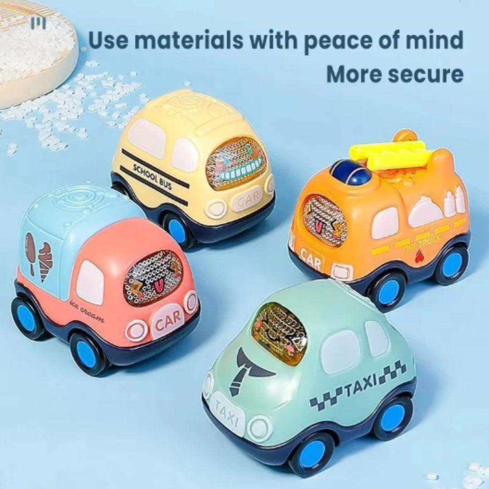 Real Lighting Pull Back Car Anti-Collision Mini Car Vehicle Models Inertia Car  Kids Education