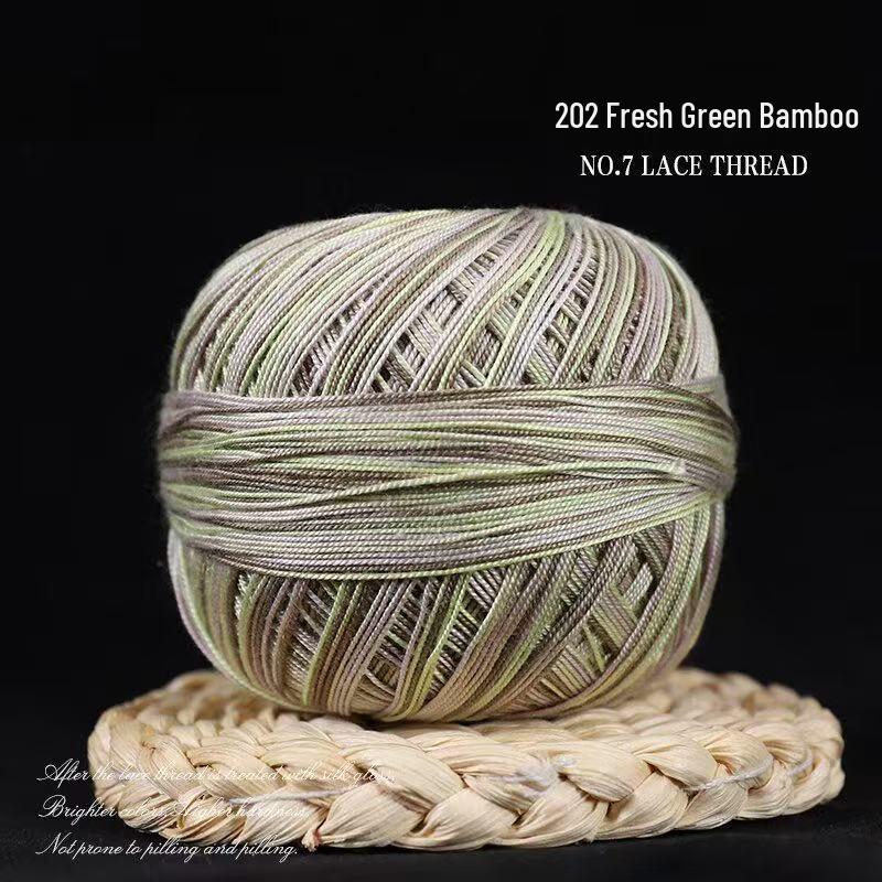 No. 7 Pure Cotton Silk Lace Yarn – Hand-Knitted, Strong Twist, Soft Half-Sleeve Crochet Yarn