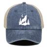 Howling Wolf Snapback Mesh Cap Forest Wolf Trucker Cap Solid Color Non-Stretch Fabric Adjustable Baseball Hat For Women & Men
