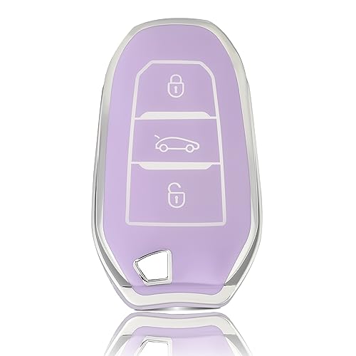 

[OFFCURVE] Чехол для смарт-ключа для Peugeot, Чехол для ключа, Защита от царапин, Держатель для ключей, Стильный, Мягкий на ощупь, Высокое качество, Без радиопомех