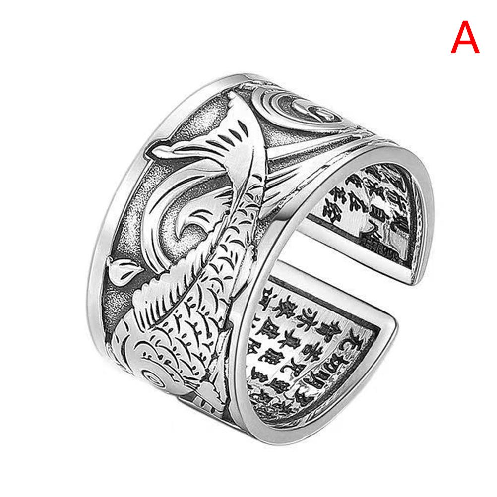 

Открытое кольцо с рисунком рыбы кои для мужчин и женщин, удачи в ношении ювелирных украшений