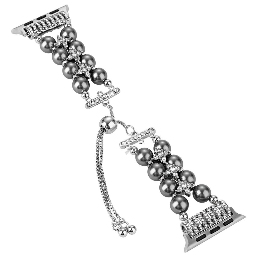 For Applewatch10 Apple Watch iWatch6789SE Strap Premium Sense Diamond Pearl Bracelet