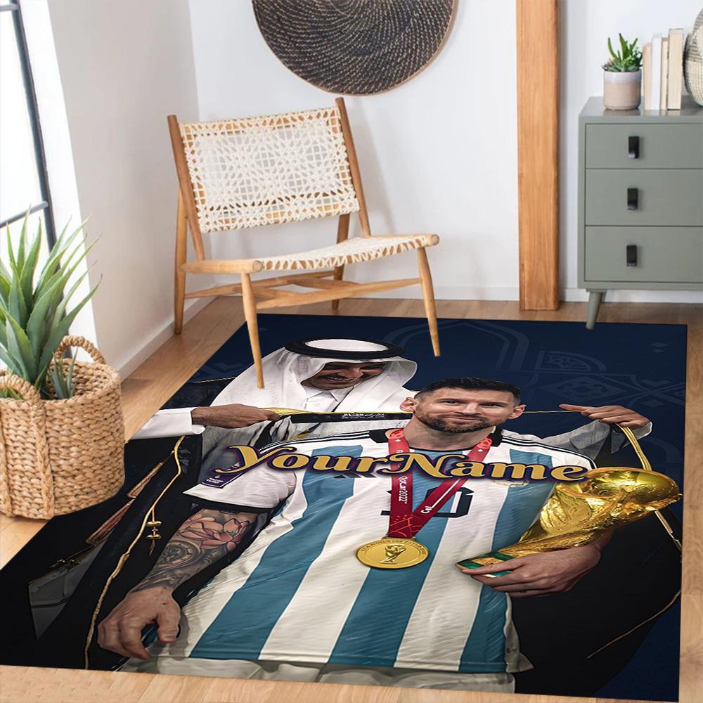 Messi 324 Personalized Name Carpet Perfect for Foyer Game Room Bedrooms Living Rooms Antislip Carpet Office home decor Best for Christmas