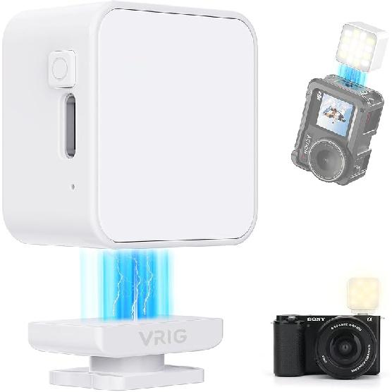 VRIG Mini LED Action Camera Vlogging Video Light, Magnetic Cold Shoe Photography Fill Lighting for DJI Osmo Action 5Pro/4/3 Camera Cage, Osmo Pocket