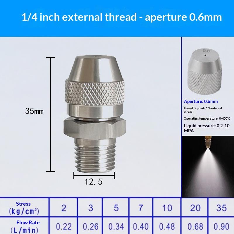 0.6 0.8 1.0 1.2 1.5 2.0Mm Hole Stainless Steel Nozzle Adjustable Steam Volume For Fog Cannon Machine 1/8' 1/4' 3/8' 1/2'