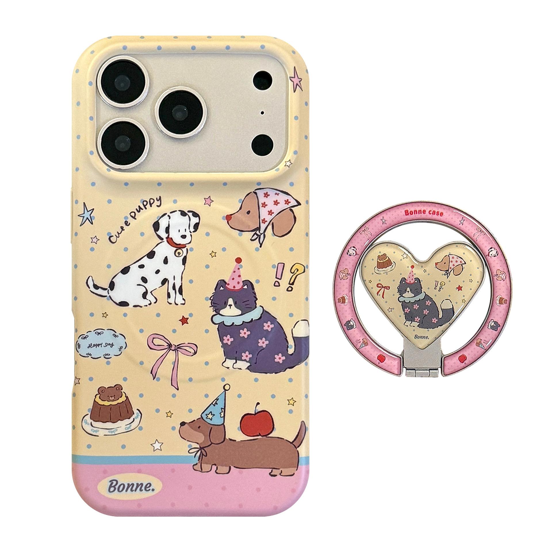Милый животный магнитный чехол для телефона, совместимый с iPhone 16, iPhone 17 и iPhone 17 Pro Max iPhone 13