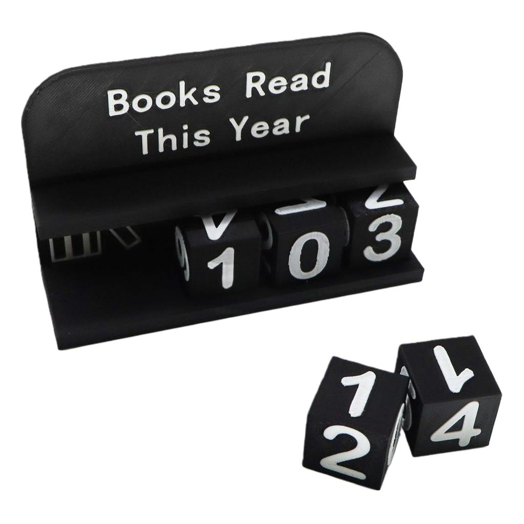 3D Printed Reading Tracker with Clear Text and Numbers Bookish Track Shelf Ornament for Desk Office Bookshelf Decoration