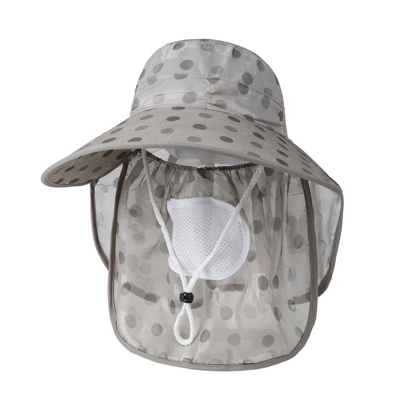 Middle-Aged Mother Ice Silk Sunscreen Hat Women'S Summer Farm Work Visor Big Edge Shawl Outdoor Tea Picking Hat