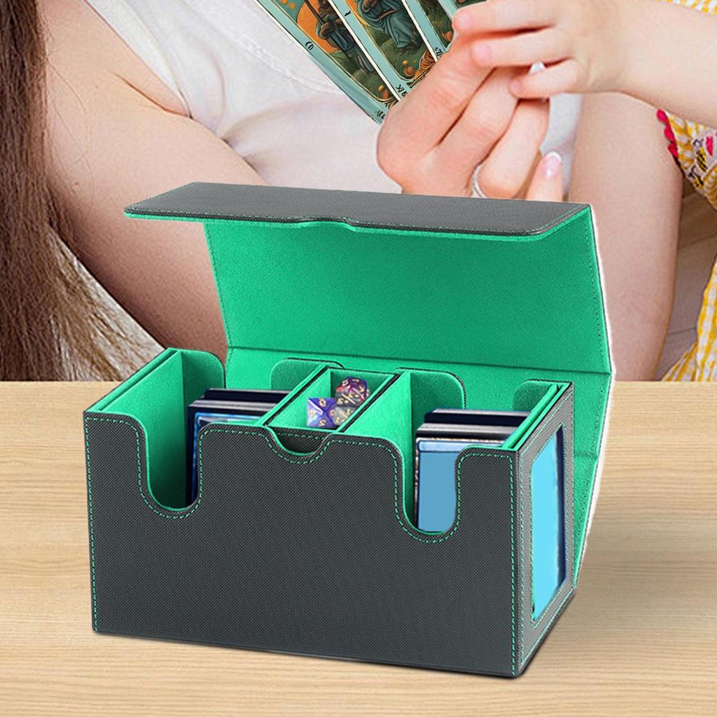 Card Deck Boxes Magnetic Closure Organizer Bin Container Deck Case With Dice Tray For Trading Gathering Sports Playing